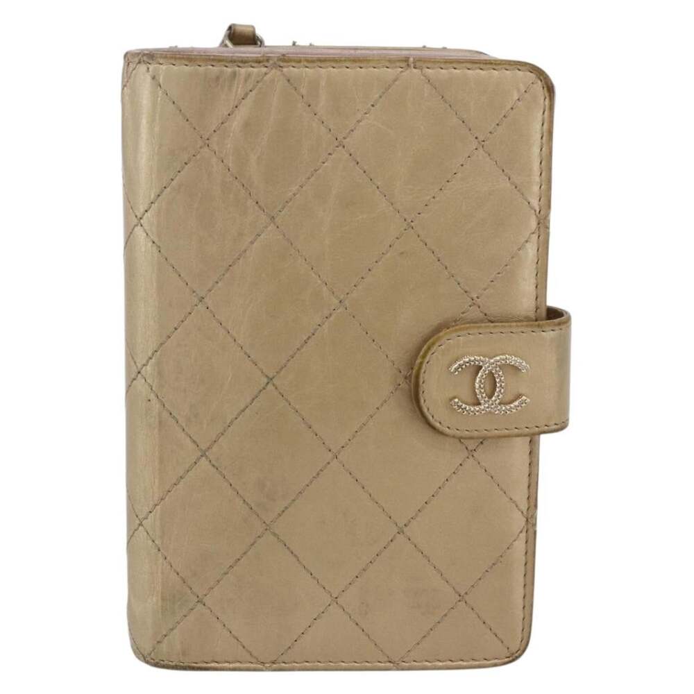 Chanel Matelasse Leather Compact Wallet Gold
